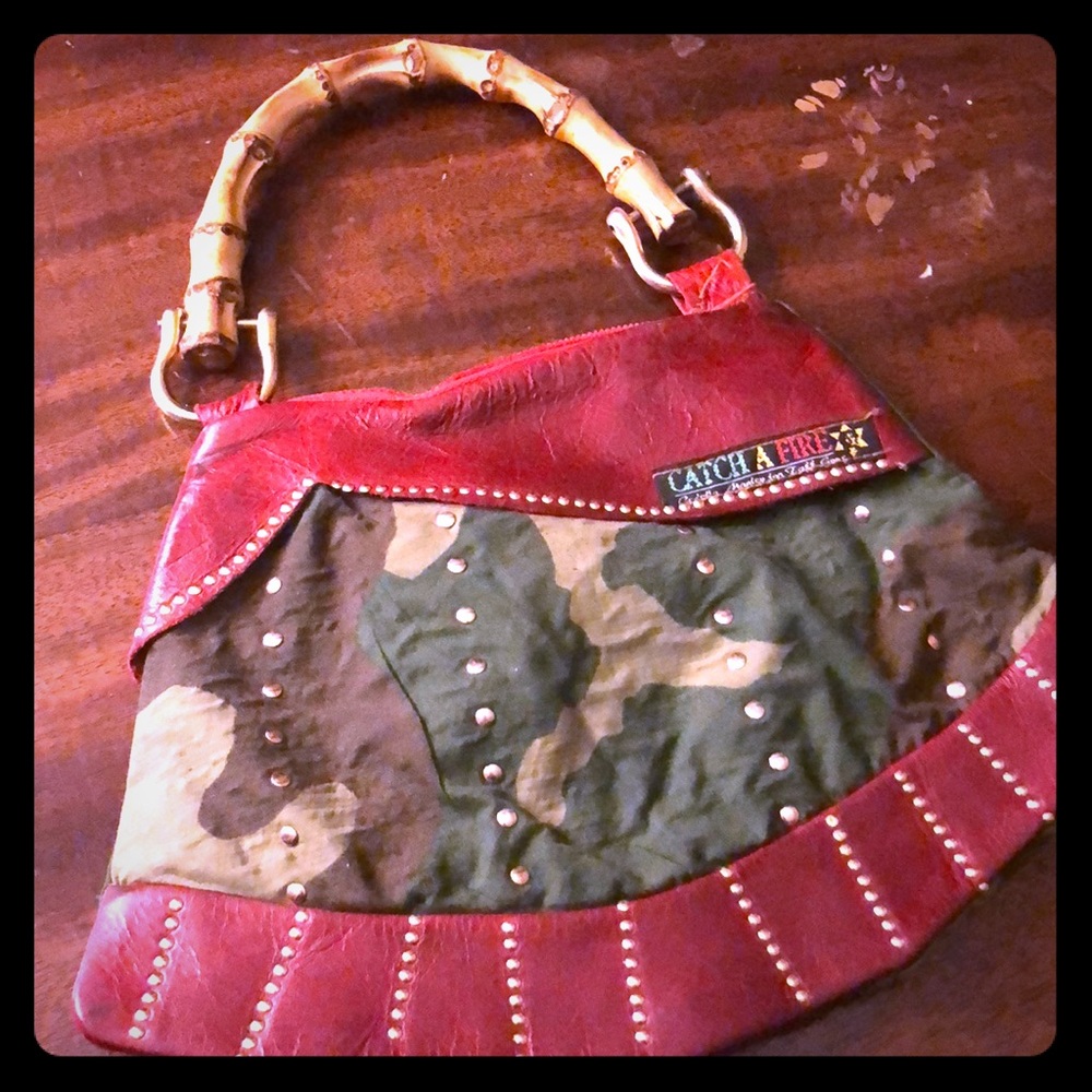 One of a kind camo mini purse